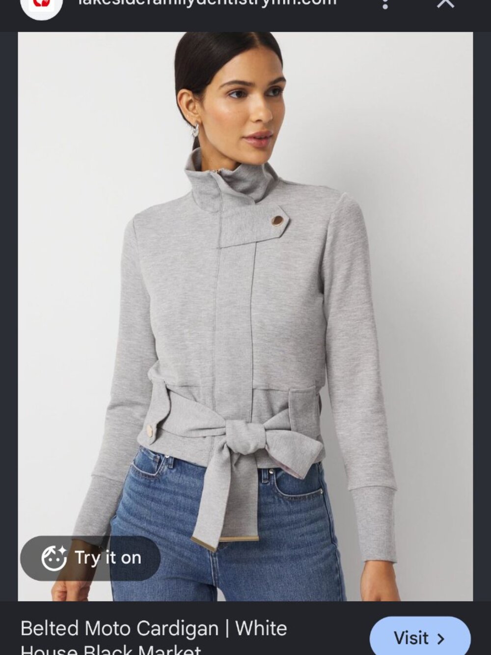 NWT WHITE HOUSE BLACK MARKET BELTED MOTO CARDIGAN JACKET SMALL